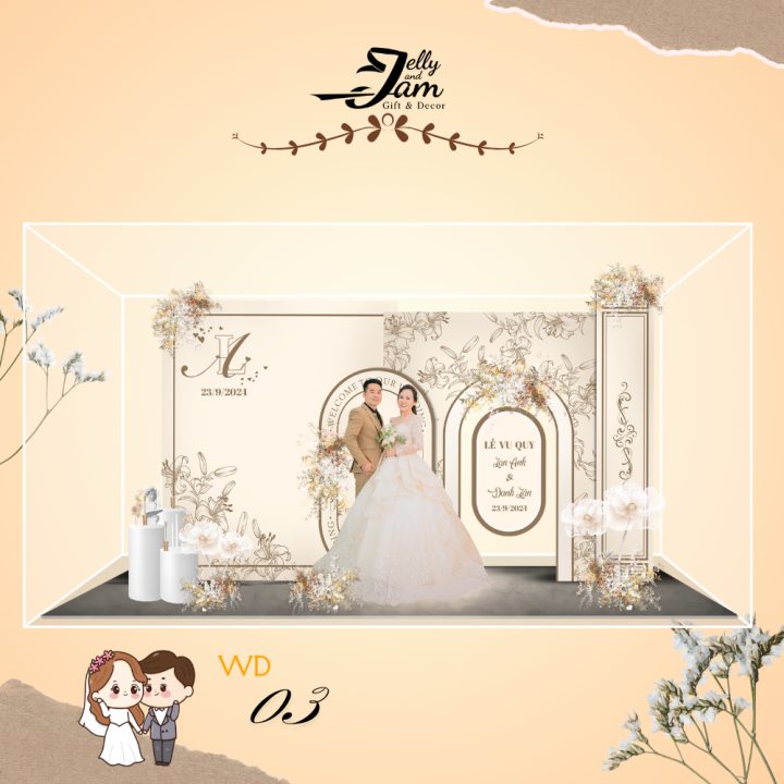 Standee lắp ghép mẫu đám cưới 24cm