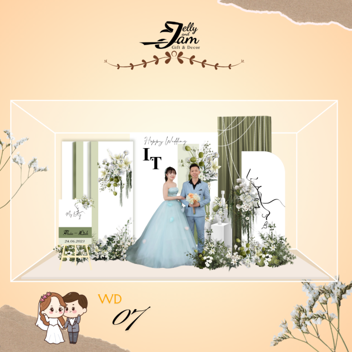 Standee lắp ghép mẫu đám cưới 24cm