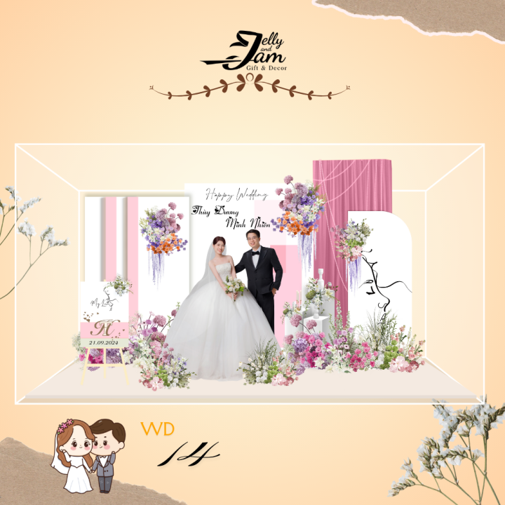 Standee lắp ghép mẫu đám cưới 24cm