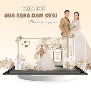 Mô hình lắp ghép chủ đề đám cưới size 24cm - Mẫu WD03 - Jelly and Jam