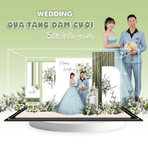 Mô hình lắp ghép chủ đề đám cưới size 24cm - Mẫu WD07 - Jelly and Jam