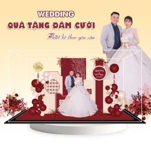 Mô hình lắp ghép chủ đề đám cưới size 24cm - Mẫu WD08 - Jelly and Jam