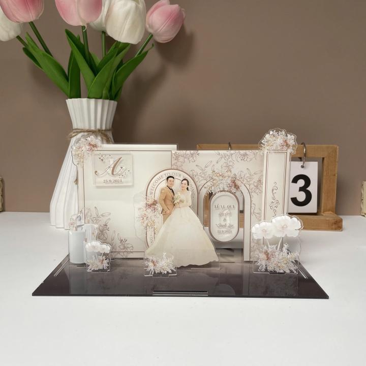 Mô hình lắp ghép chủ đề đám cưới size 24cm - Mẫu WD03 - Jelly and Jam