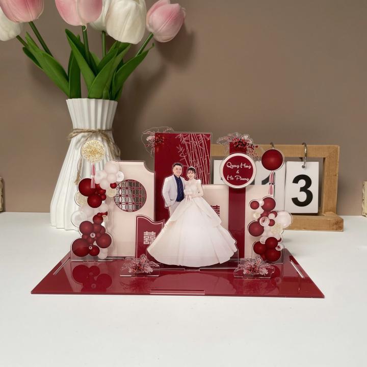 Mô hình lắp ghép chủ đề đám cưới size 24cm - Mẫu WD08 - Jelly and Jam