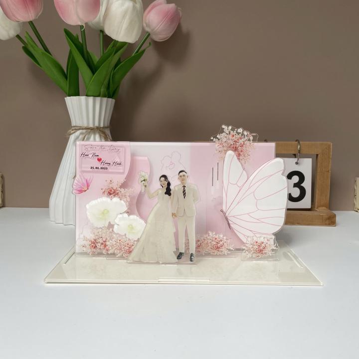 Mô hình lắp ghép chủ đề đám cưới size 24cm - Mẫu WD06 - Jelly and Jam