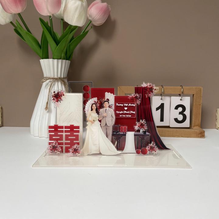 Mô hình lắp ghép chủ đề đám cưới size 24cm - Mẫu WD05 - Jelly and Jam