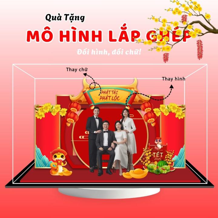 Mô hình lắp ghép chủ đề Tết size 24cm - Mẫu T02 - Jelly and Jam