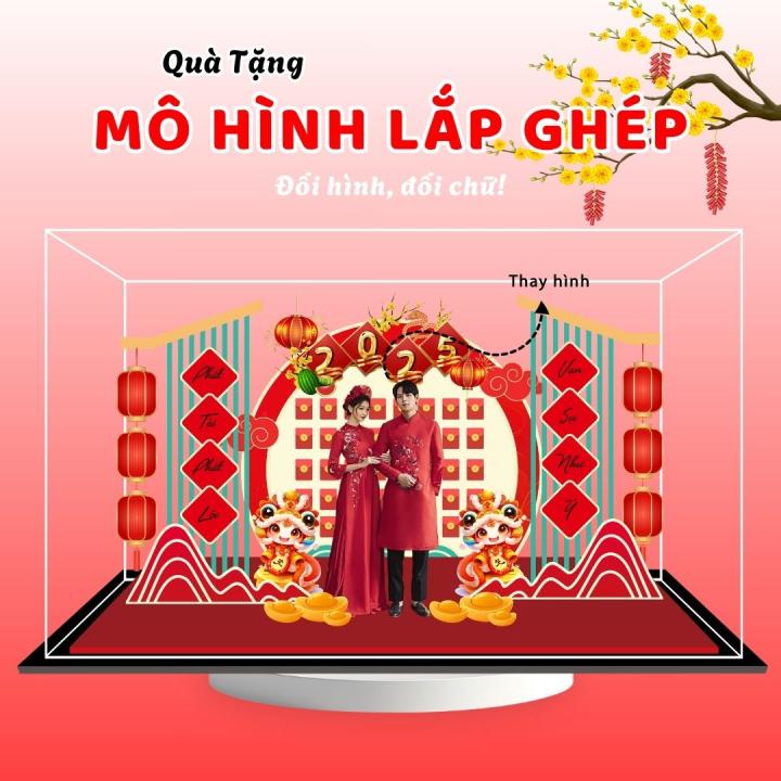 Mô hình lắp ghép chủ đề Tết size 24cm - Mẫu T03- Jelly and Jam