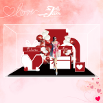 Standee lắp ghép mẫu Valentine 24cm