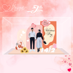 Standee lắp ghép mẫu Valentine 24cm